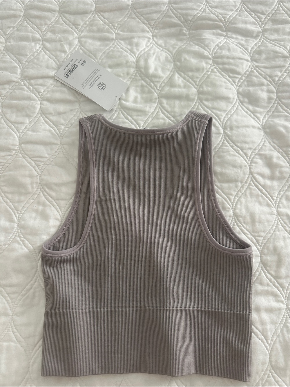 Athleta Aurora Ribbed Tank Crop - lavender/taupe - Picture 7 of 7